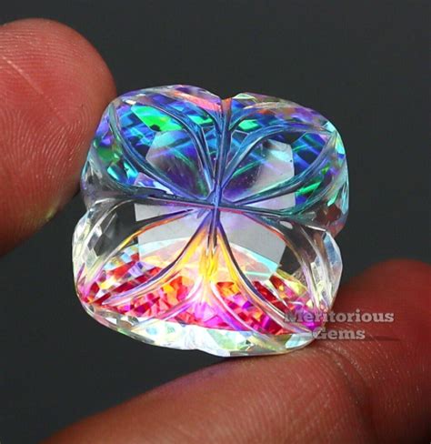 Rainbow Color Fancy Cut Ct Natural Mystic Topaz Certified Gemstone