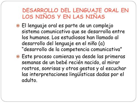 PPT Desarrollo Del Lenguaje Oral PowerPoint Presentation Free