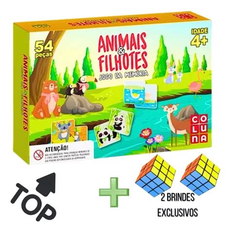 Jogo Da Memória Infantil De Mesa Animais E Filhotes Premium