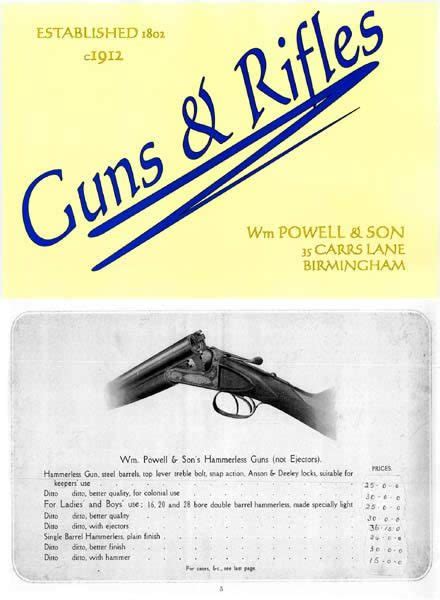 William Powell Sons Gun Rifle 1912 Catalog Cornell Publications