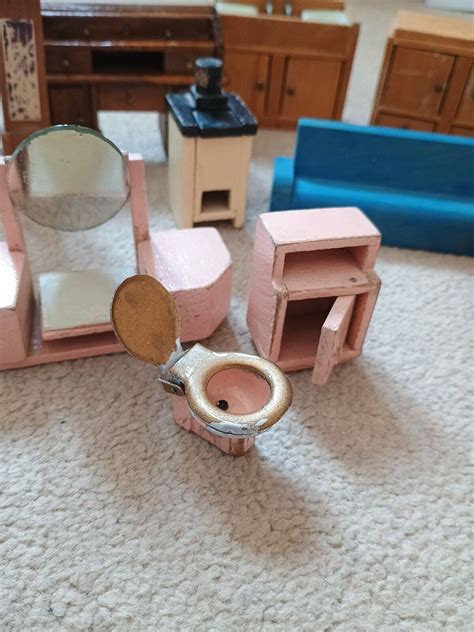 Bundle Of Vintage Dolls House Furniture Including Dol Toi Ebay