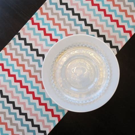 Gray Chevron Table Runner Etsy