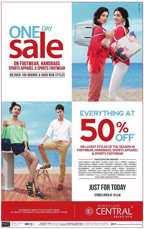 Bangalore Central One Day Sale Evertything At 50 Off Ad Advert