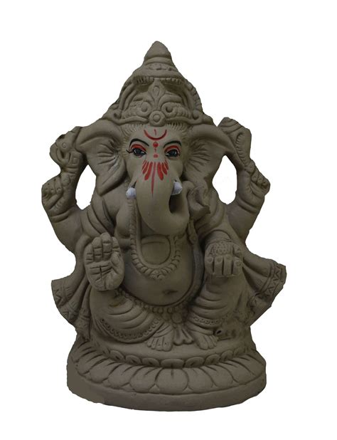 Eco-friendly Ganesha Idol natural gray clay kacchi mitti Ganpati for Home Visarjan - Eco ...