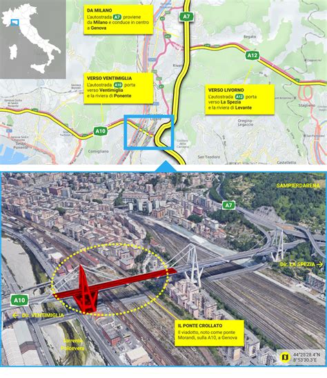 Genova Crollo Del Ponte Morandi La Mappa Del Luogo Del Disastro Sulla