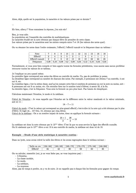 Statistiques Cours Pdf à Imprimer Maths Seconde