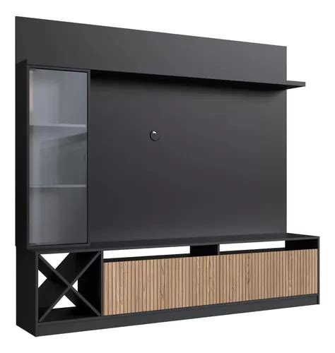 Estante Para TV Capri De 3 Puertas De Hasta 60 Pulgadas Negro Color