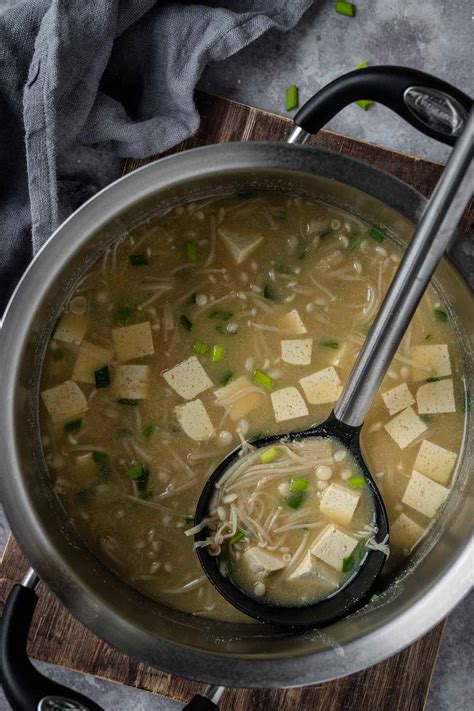 Enoki Mushroom Soup With Miso Yummy Addiction