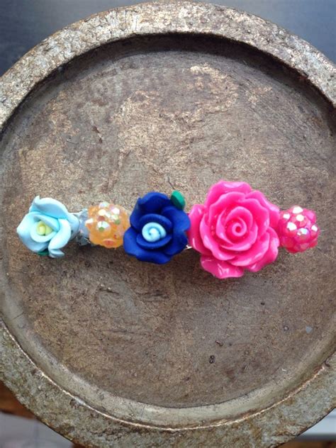 Items similar to Colorful Floral Barrette on Etsy