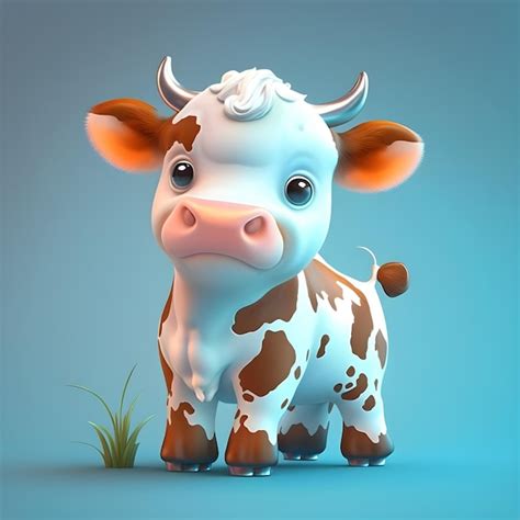 Super Mignon Petit B B Vache Rendu Dans Le Style De Dessin Anim Pixar