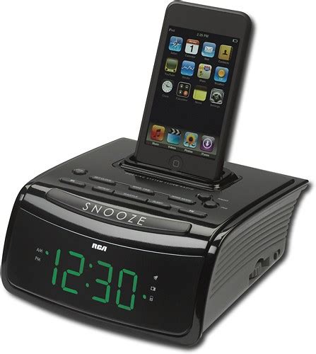 Best Buy Rca Digital Am Fm Dual Alarm Clock Radio With Apple® Ipod® Dock Black Rca Rc59i