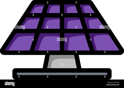 Solar Energy Panel Icon Editable Bold Outline With Color Fill Design