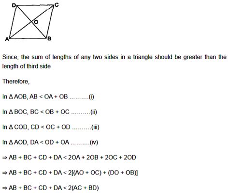 If Abcd Is A Quadrilateral Whose Diagonals Ac And Bd Intersect At O