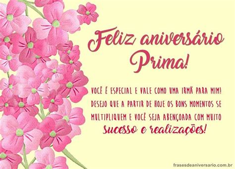 Mensagens de Aniversário para Prima e Parabéns Feliz Aniversário