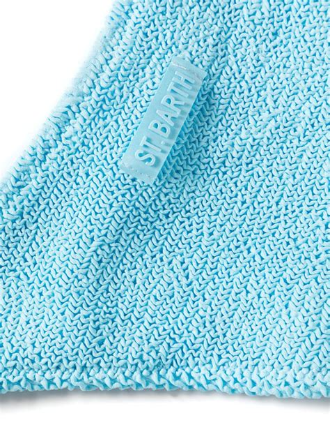 Mc Saint Barth Marielle Crinkled Bikini Blue Farfetch