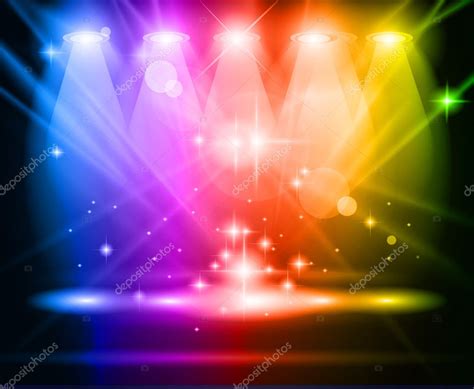 Magic Spotlights With Rainbow Rays Stock Vector By ©davidarts 8525037