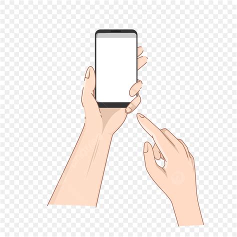 Hand Touch Smartphone Vector Hd Png Images Hand Holding Smartphone Device And Touching Screen