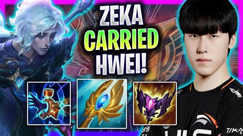 Zeka Getting Carried With Hwei Hle Zeka Plays Hwei Mid Vs Akshan