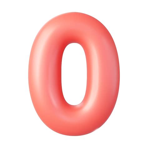 Premium Vector 3d Number 0 Zero Number Sign Red Color