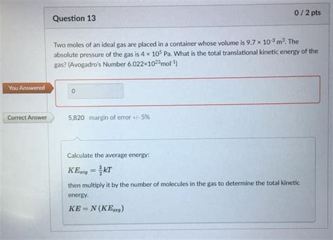 Solved Two Moles Of An Ideal Gas Are Placed In A Container Chegg