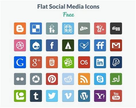 Free Modern Social Media Icons Sets