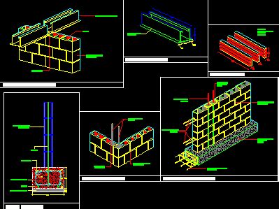 Detalles De Muros De Bloques Detalles Varios En AutoCAD Librería CAD