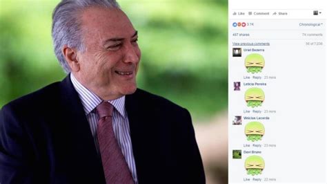 Páginas de Michel Temer e do PMDB no Facebook são alvos de novo vomitaço