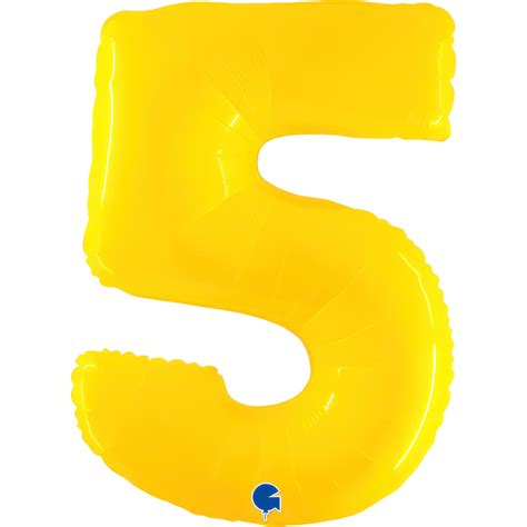 Balloon Number Yellow Fluo Inc Yellow