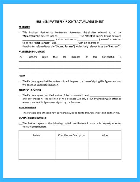 Free Business Partnership Agreement Template for Download 