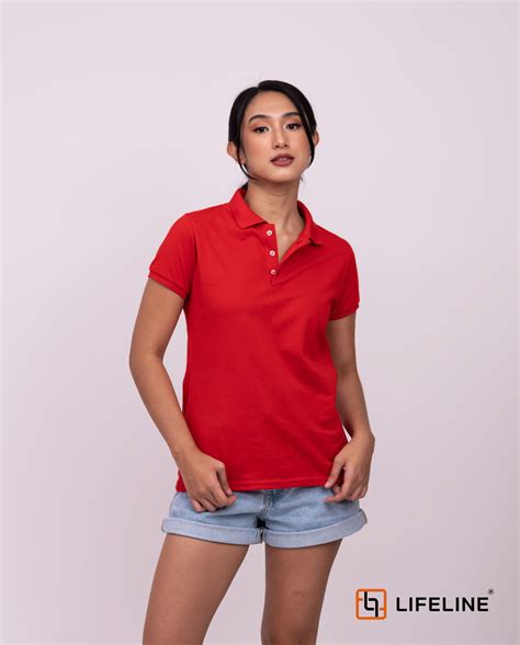 New Lifeline Women's Poloshirt (Red) For Sale - Lifeline Shirts