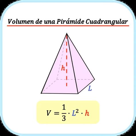 Formula Para Calcular Area Y Volumen De Una Piramide Cuadrangular