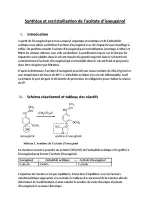 Comment rédiger un compte rendu de TP en chimie organique Rédaction d