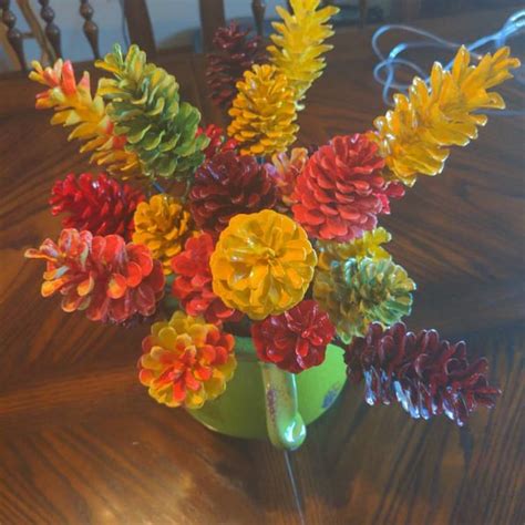 Fall Pine Cone Flowers One Dozen Original On 12 Inch Stems