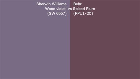 Sherwin Williams Wood Violet Sw 6557 Vs Behr Spiced Plum Ppu1 20