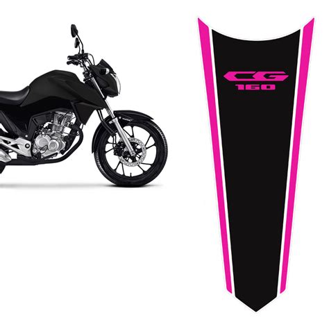 Adesivo Tanque Preto Rosa Moto Honda Cg Titan Sportinox