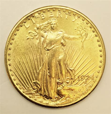 1924 $20 Gold St. Gaudens Double Eagle Coin Unc Condition | eBay