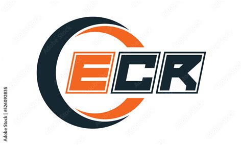 Ecr Three Letter Circle Logo Design Custom Font Logo Vector Template