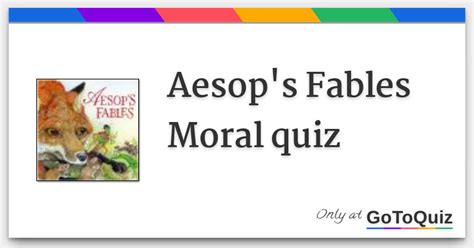 Aesop's Fables Moral quiz