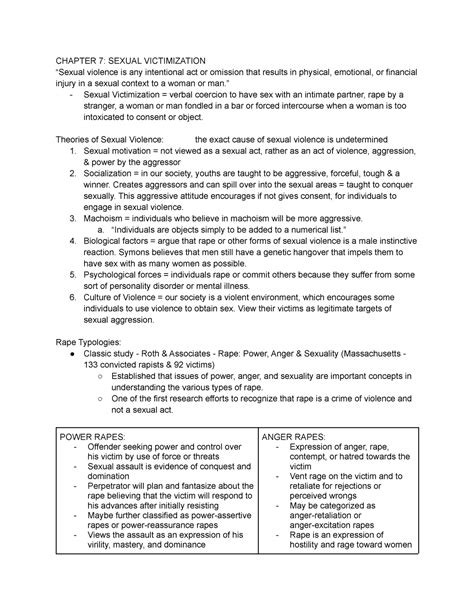 Chapter 7 Sexual Victimization Chapter 7 Sexual Victimization