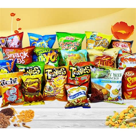 BÁNH SNACK BIM BIM OISHI POCA TOONIES LAYS SNACK TÔM BÍ ĐỎ KHOAI TÂY