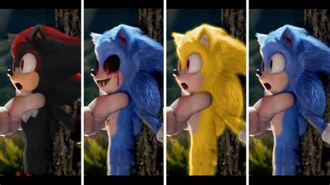 Sonic Movie Old Design Vs New Design Super Sonic Vs Shadow Sonic