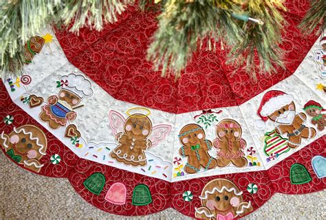 ITH Gingerbread Tree Skirt | Machine Embroidery Designs by JuJu