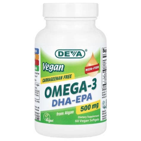 Deva Vegan Omega 3 Dha Epa 500 Mg 60 Vegan Softgels 60 Count Kroger