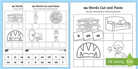 Ou Sound Cut And Stick Worksheet Teacher Made