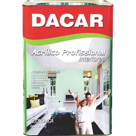 Tinta Acr Lica Dacar Profissional Interior L Branco Neve Kaury