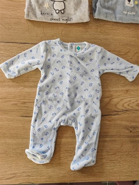 Lot 4 Pyjamas Veloirs Tex Baby 1 Mois Beebs