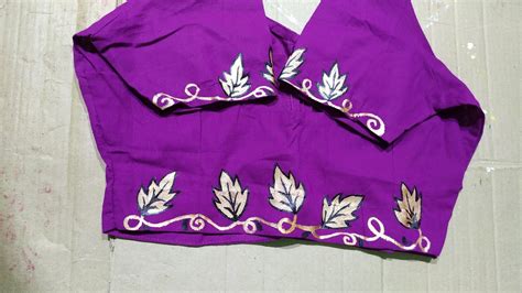 Very Easy And Simple Hand Painted Blouse Design Youtube