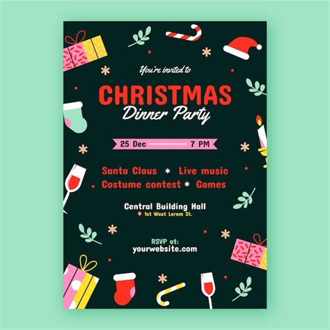 Free Vector Christmas Season Invitation Template