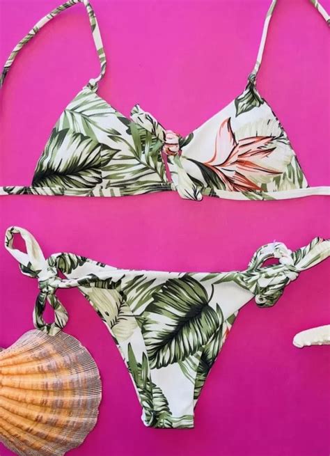 Khaki Floral Swimsuit Bikini Triangle Parizianista Gr