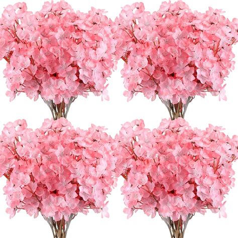 Amazon Tigeen Pcs Artificial Cherry Blossom Flower Silk Cherry